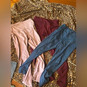 Blue and Burgundy Leggings Set